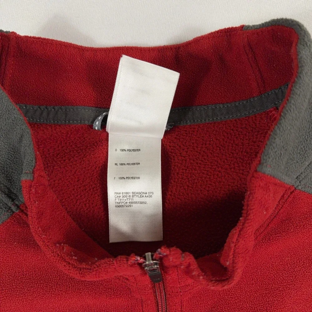 The North‎ Face Fleece Pullover TKA 100 Quarter Zip Red Gray Mens XXL